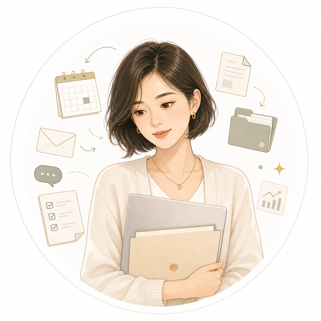 單人創業講師的簡約插圖頭像